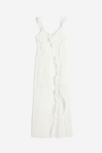 Chiffonkleid mit Volants Weiß, Alltagskleider in Größe 34. Farbe: - H&M - Modalova