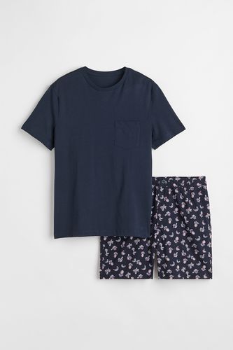Schlaf-T-Shirt und Shorts Regular Fit Marineblau/Früchte, Pyjama-Sets in Größe L. Farbe: - H&M - Modalova