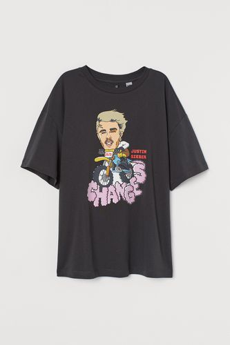 Oversize-T-Shirt mit Druck Schwarz/Justin Bieber in Größe XS. Farbe: - H&M - Modalova