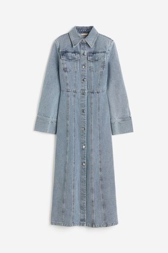 Blusenkleid aus Denim Helles Denimblau, Alltagskleider in Größe XS. Farbe: - H&M - Modalova