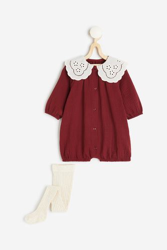 Teiliges Baumwollset Dunkelrot/Weiß, Kleidung Sets in Größe 86. Farbe: - H&M - Modalova