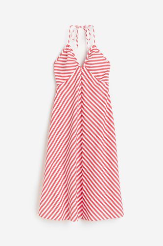 Neckholderkleid aus Baumwolle Rot/Gestreift, Alltagskleider in Größe XL. Farbe: - H&M - Modalova