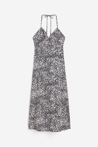 Neckholderkleid aus Baumwolle Schwarz/Gemustert, Alltagskleider in Größe L. Farbe: - H&M - Modalova