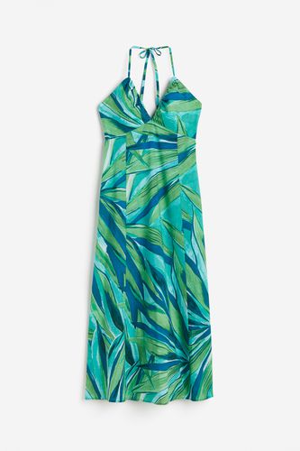 Neckholderkleid aus Baumwolle Türkis/Gemustert, Alltagskleider in Größe S. Farbe: - H&M - Modalova