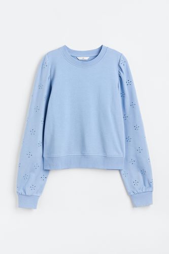 Sweatshirt mit Broderie Anglaise Hellblau, Sweatshirts in Größe XS. Farbe: - H&M - Modalova