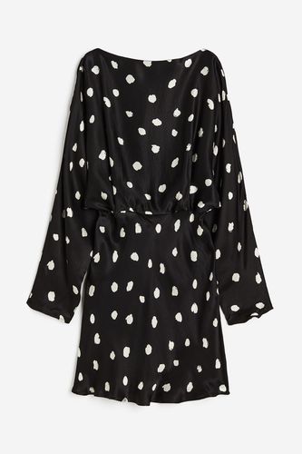 Kleid mit Bindebändern Schwarz/Gepunktet, Alltagskleider in Größe M. Farbe: - H&M - Modalova