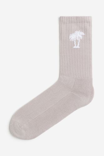 Socken Beige/Palmen in Größe 43/45. Farbe: - H&M - Modalova