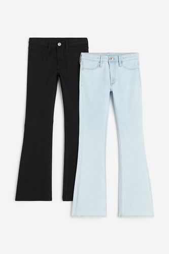 Er-Pack Flared Leg Low Jeans Helles Denimblau/Schwarz in Größe 164. Farbe: - H&M - Modalova