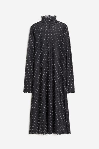 Bodycon-Kleid aus Mesh mit Overlockdetails Schwarz/Gepunktet, Alltagskleider in Größe XL. Farbe: - H&M - Modalova