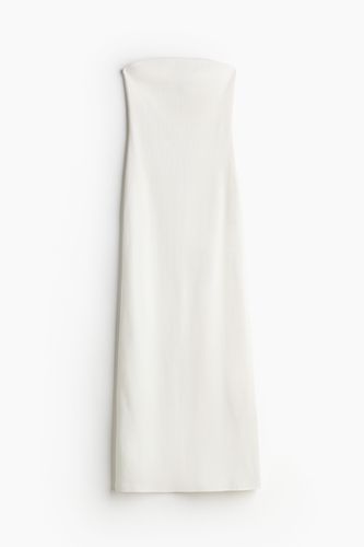 Geripptes Bandeau-Kleid Cremefarben, Alltagskleider in Größe S. Farbe: - H&M - Modalova