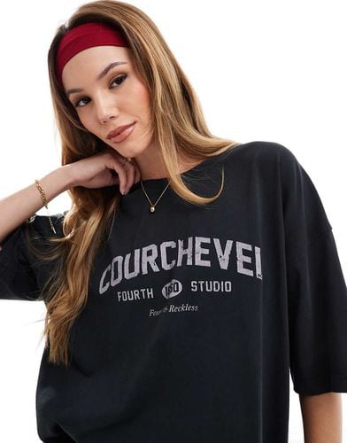 T-shirt antracite con grafica "Courchevel" - 4th & Reckless - Modalova