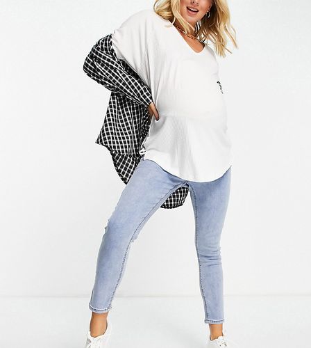 Cotton On Maternity - Jeans skinny corti lavaggio chiaro con fascia sotto il pancione - Cotton:On - Modalova