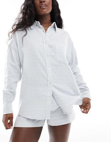 Cotton On - Camicia del pigiama oversize in flanella color panna cotta a quadri - Cotton:On - Modalova