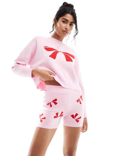 Short d'ensemble original en maille à carreaux et naud - Cotton On - Modalova