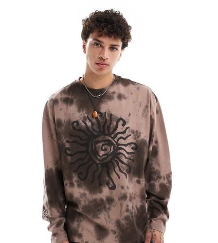 Maglietta a maniche lunghe stile skater tie-dye con stampa - Collusion - Modalova