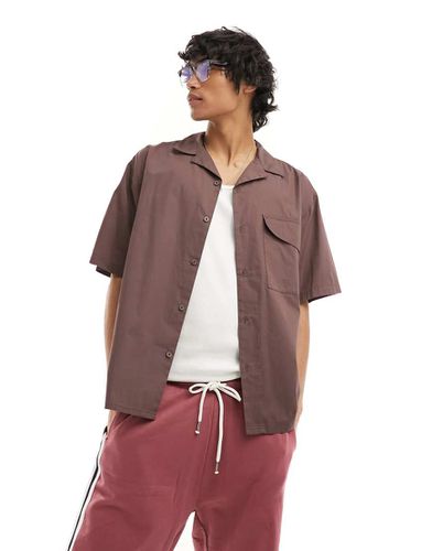 Camicia a maniche corte oversize in popeline con rever - Collusion - Modalova