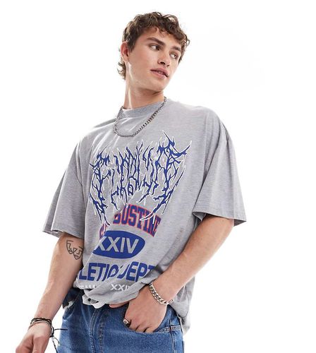 T-shirt oversize mélange con grafica sportiva - Collusion - Modalova