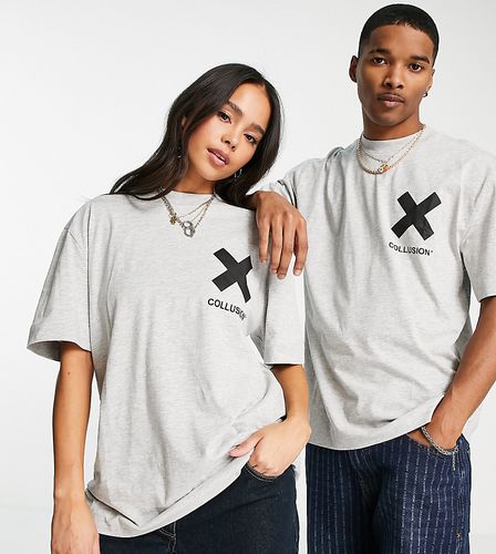 Unisex - T-shirt in cotone mélange con logo - GREY - Collusion - Modalova