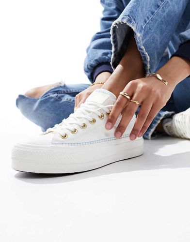 Chuck Taylor All Star Lift Ox - Sneakers con plateau bianche con cuciture artigianali - Converse - Modalova