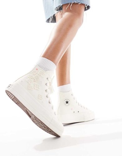 Lift Hi - Sneakers alte crema con suola spessa e fiori in organza - Converse - Modalova