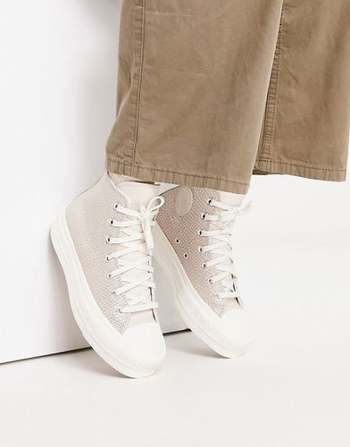 Lift Hi - Sneakers alte in pelle beige sabbia effetto coccodrillo - Converse - Modalova