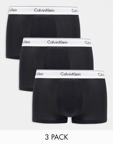 Modern Cotton - Confezione da 3 boxer aderenti neri - Calvin Klein - Modalova