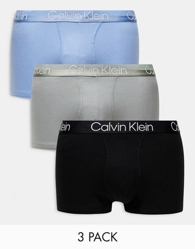 Modern Structure - Confezione da 3 boxer aderenti in cotone - Calvin Klein - Modalova