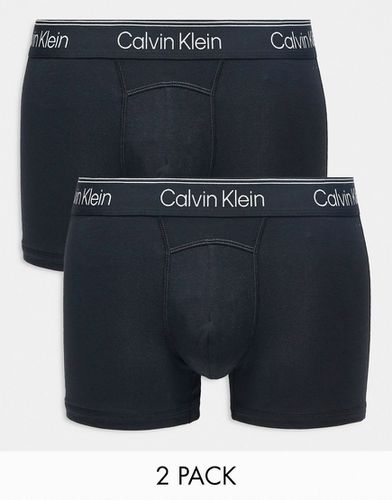 Athletic - Confezione da due paia di boxer aderenti in cotone neri - Calvin Klein - Modalova
