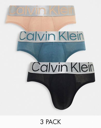 Confezione da 3 slip a vita bassa grigio, rosa e nero - Calvin Klein - Modalova