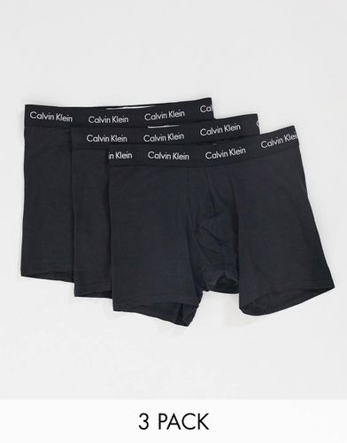 Cotton Stretch - Confezione da 3 boxer neri con fascia in vita con logo - Calvin Klein - Modalova