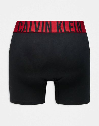 Intense - Power - Confezione da 3 boxer neri con fascia in vita rossa con logo - Calvin Klein - Modalova