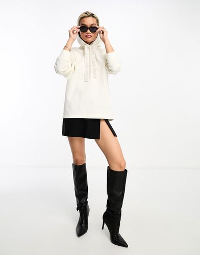 Felpa con cappuccio bianca con coulisse con logo - Calvin Klein Jeans - Modalova