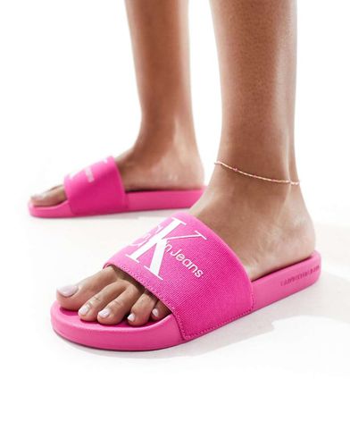 Sliders rosa con logo a monogramma - Calvin Klein Jeans - Modalova