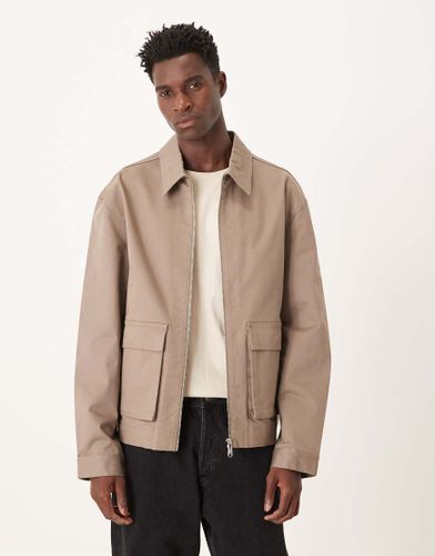 Veste en coton à poches fonctionnelles - Taupe - Calvin Klein Jeans - Modalova