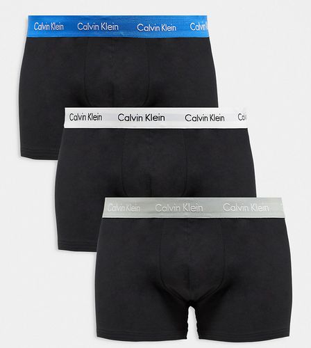 Plus - Cotton Stretch - Confezione da 3 boxer aderenti a vita bassa neri - Calvin Klein - Modalova