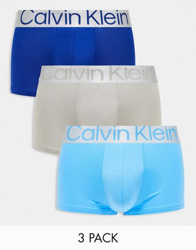 Steel - Confezione da 3 boxer aderenti in cotone elasticizzato - Calvin Klein - Modalova
