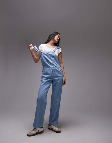 Salopette in denim lavaggio chiaro con gambe dritte - Carhartt WIP - Modalova