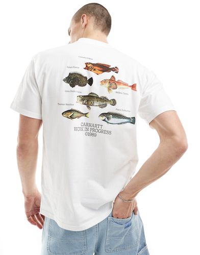 T-shirt bianca con stampa di pesce sul retro - Carhartt WIP - Modalova