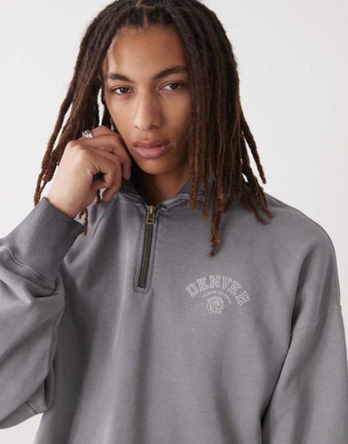 Sweat imprimé au dos à col polo - délavé - Champion - Modalova