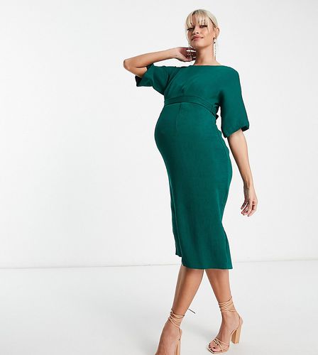 Vestito longuette a coste smeraldo - Closet London Maternity - Modalova