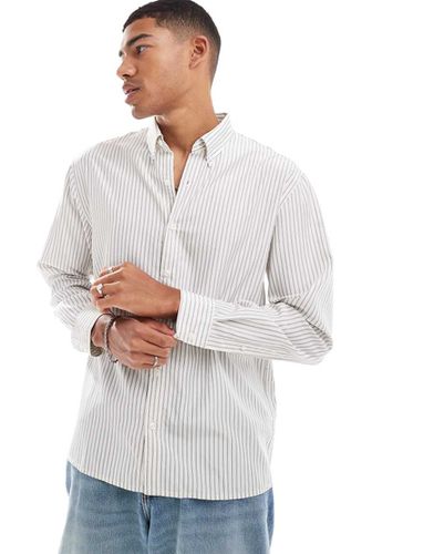 Camicia comoda color crema in lino - Abercrombie & Fitch - Modalova