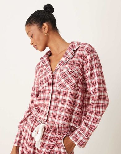 Camicia del pigiama corta a quadri scozzesi rossi e verdi in coordinato - Abercrombie & Fitch - Modalova