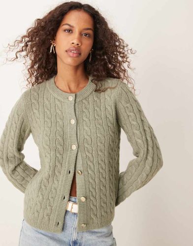 Cardigan verde in maglia con bottoni - Abercrombie & Fitch - Modalova