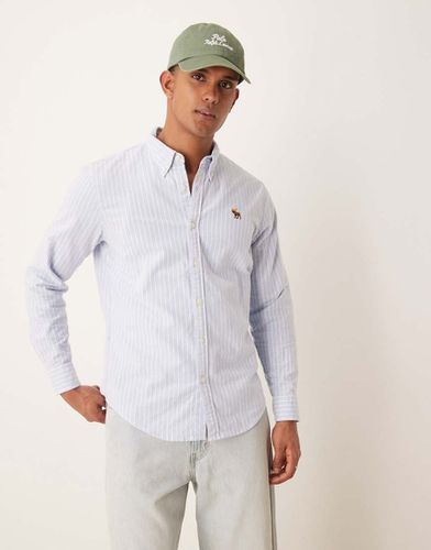 Icon - Camicia Oxford a righe con logo - Abercrombie & Fitch - Modalova