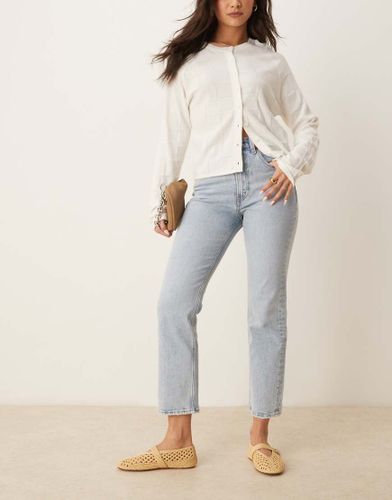 Jean droit raccourci aux chevilles à taille mi-haute - clair délavé - Abercrombie & Fitch - Modalova