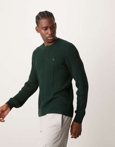 Maglione scuro in lana merino lavorato a trecce - Abercrombie & Fitch - Modalova