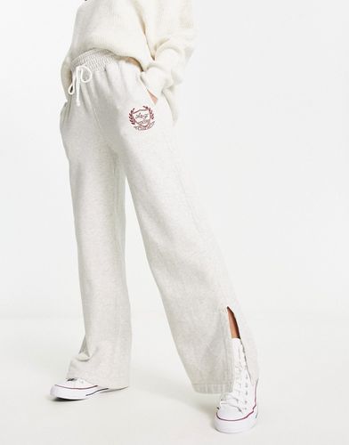 Pantaloni a fondo ampio grigi elasticizzati in vita in coordinato - Abercrombie & Fitch - Modalova