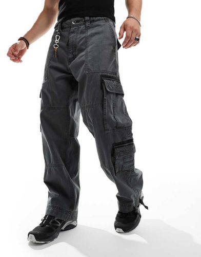 Pantaloni cargo multitasche in twill extra larghi antracite - Abercrombie & Fitch - Modalova