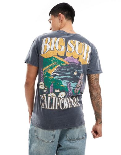T-shirt vestibilità comoda nera lavaggio acido con stampa "Big Sur" sulla schiena - Abercrombie & Fitch - Modalova