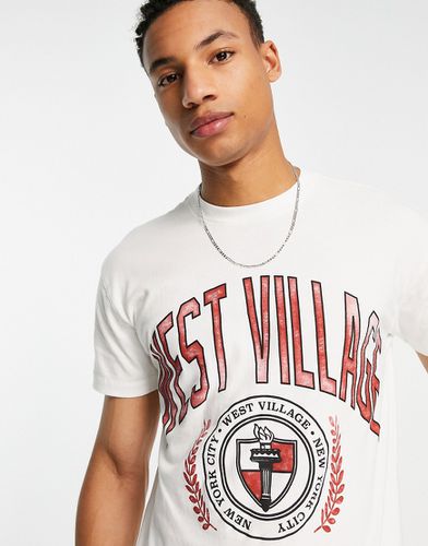 T-shirt bianca con stampa "West Village" rétro - Abercrombie & Fitch - Modalova